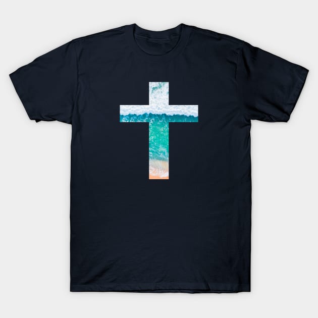 Ocean Waves Cross T-Shirt by Move Mtns